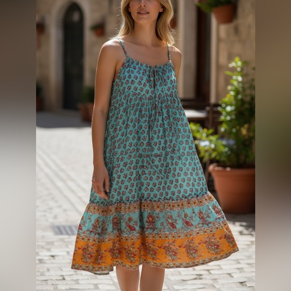 Cupshe Dresses & Skirts - Cupshe Boho Dress Sz L NWT | Rayon Flowy Summer Festival Style